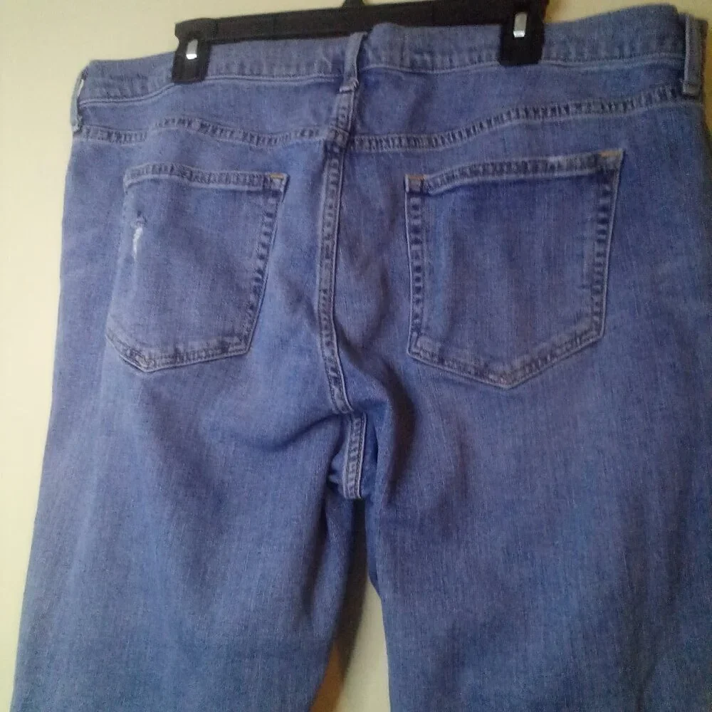 Gap Jeans Women 34 Best Girlfriend Distressed Ankle Cropped Blue